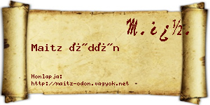 Maitz Ödön névjegykártya