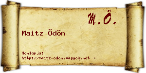 Maitz Ödön névjegykártya